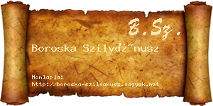 Boroska Szilvánusz névjegykártya